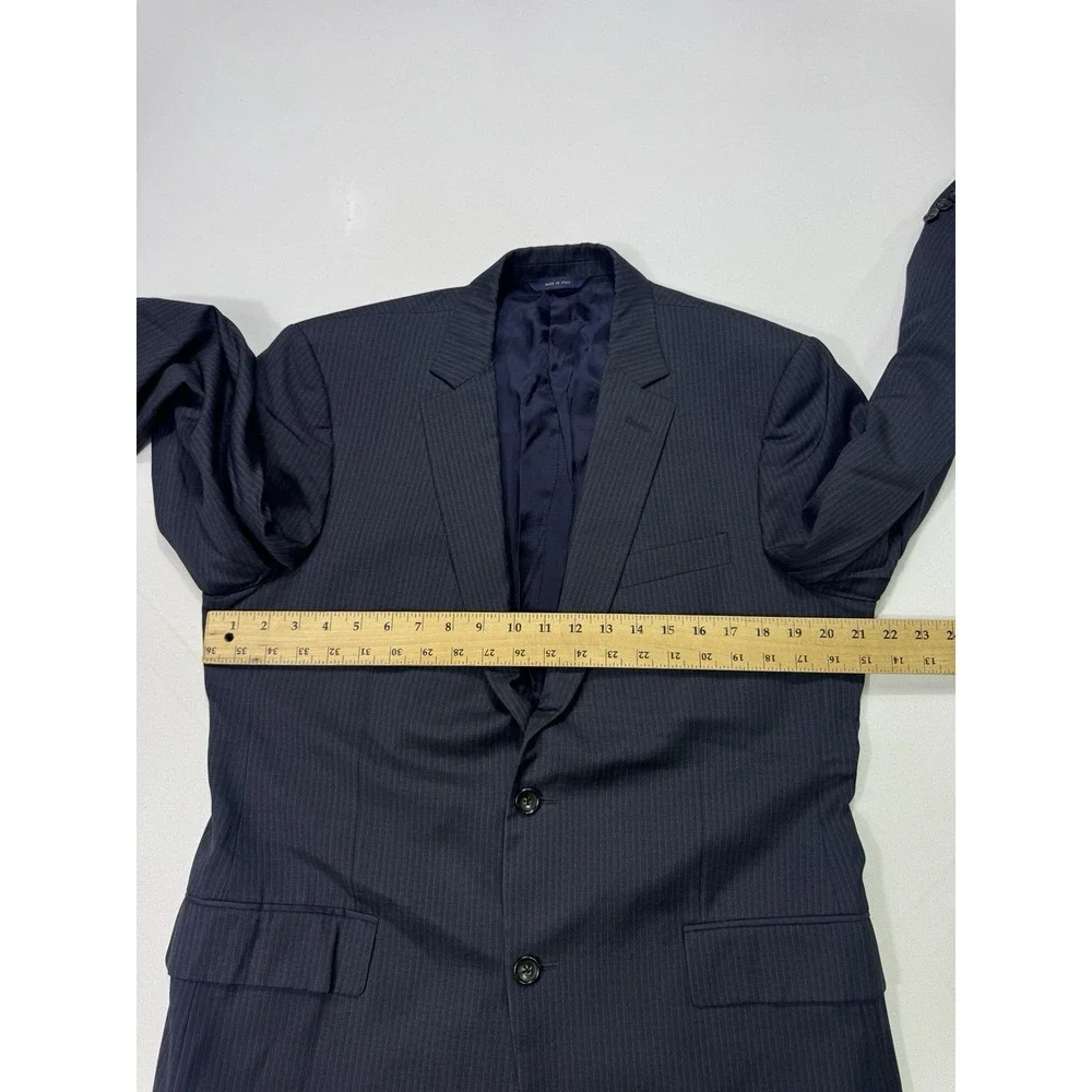 Brooks Brothers 1818 Fitzgerald Blazer 42L Reda Wool Grey Blue Stripe Sport Coat